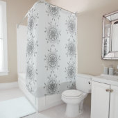 Rideaux De Douche Design tribal gris et blanc (En situation)
