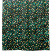 Rideaux De Douche Design turquoise et Gold Leopard Series 3 (Devant)