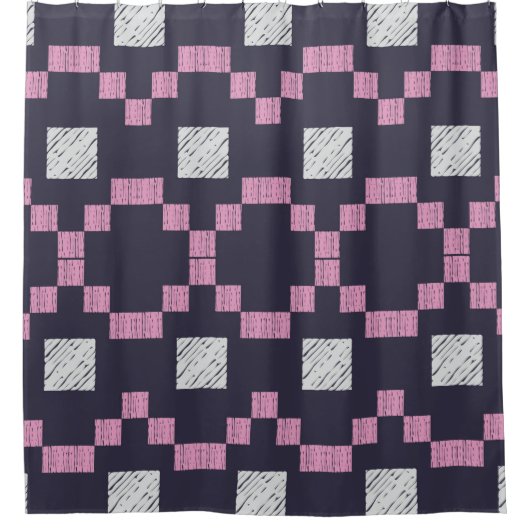 Rideaux De Douche Design with manual hatching. Ethnic boho ornament. (Devant)