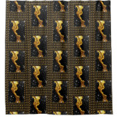 Rideaux De Douche Designer Liquid Gold Black Monochrome Luxury Chris (Devant)