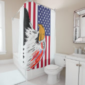 Rideaux De Douche Dessin américain d'un aigle (En situation)