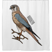 Rideaux De Douche dessin animé d'oiseau-kestrel américain (Devant)