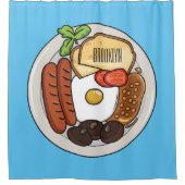 Rideaux De Douche dessin animé du petit-déjeuner anglais (Devant)