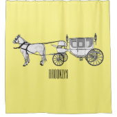 Rideaux De Douche dessin animé mariage cheval & calèche (Devant)