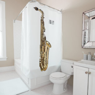 Rideaux De Douche dessin animé saxophone