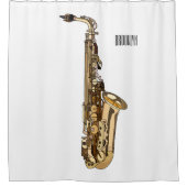Rideaux De Douche dessin animé saxophone (Devant)