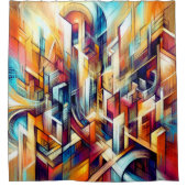 Rideaux De Douche Dessin au pastel Design abstrait complexe (Devant)