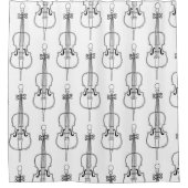 Rideaux De Douche Dessin au trait de violoncelle (Devant)