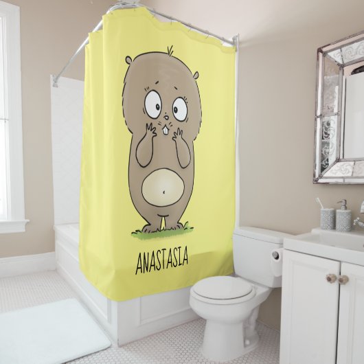 Rideaux De Douche Dessin d'adorable hamster (En situation)