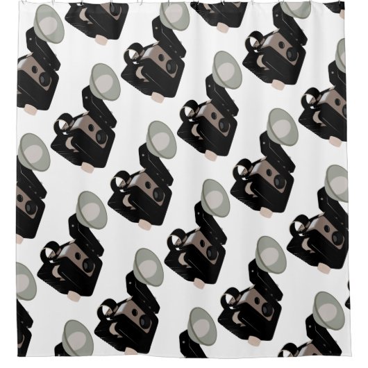 Rideaux De Douche Dessin de caméra vintage (Devant)