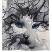 Rideaux De Douche dessin de chat (Devant)