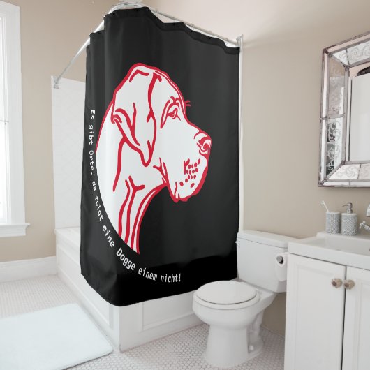 Rideaux De Douche Dessin de déclaration Grand Danois (En situation)