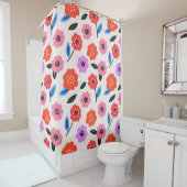 Rideaux De Douche Dessin de fleurs de Han (En situation)