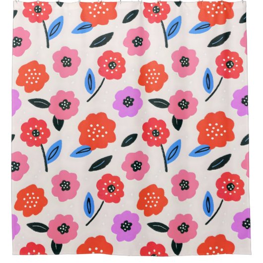 Rideaux De Douche Dessin de fleurs de Han (Devant)