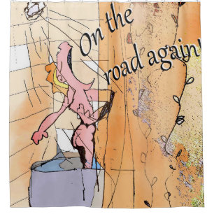 Rideaux De Douche Dessin de Humour amusant chanter dans la nouveaut