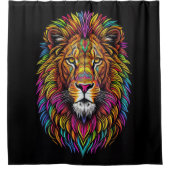 Rideaux De Douche Dessin de lion coloré (Devant)