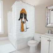 Rideaux De Douche Dessin de Piebald Dachshund (En situation)