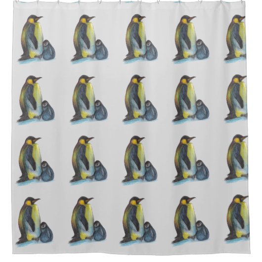 Rideaux De Douche Dessin de pingouins (Devant)