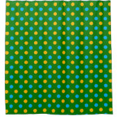 Rideaux De Douche Dessin de pois noir jaune vert (Devant)