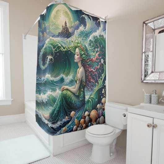 Rideaux De Douche Dessin de sirène (En situation)