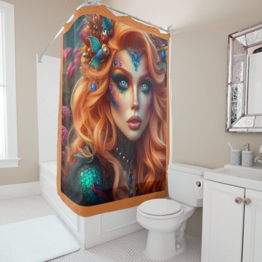 Rideaux De Douche Dessin de sirène (En situation)