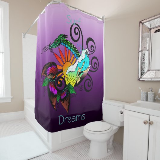 Rideaux De Douche Dessin de Surfer Dude (En situation)