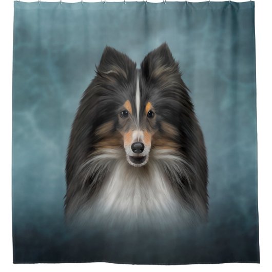 Rideaux De Douche Dessin Dog Shetland Sheepdog, Shelter (Devant)