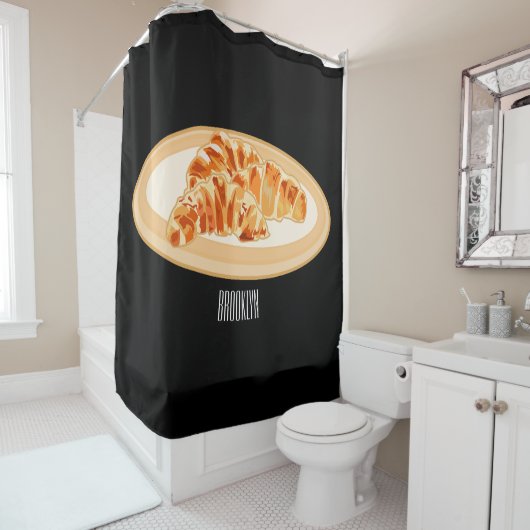 Rideaux De Douche Dessin du Croissant (En situation)