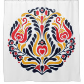 Rideaux De Douche Dessin floral vibrant abstrait (Devant)