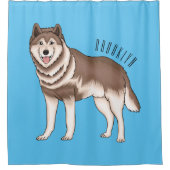 Rideaux De Douche dessin humoristique sibérien husky (Devant)