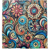 Rideaux De Douche Dessin pastel design complexe bohème (Devant)