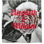 Rideaux De Douche Dessin Rose de neige congelée (Devant)