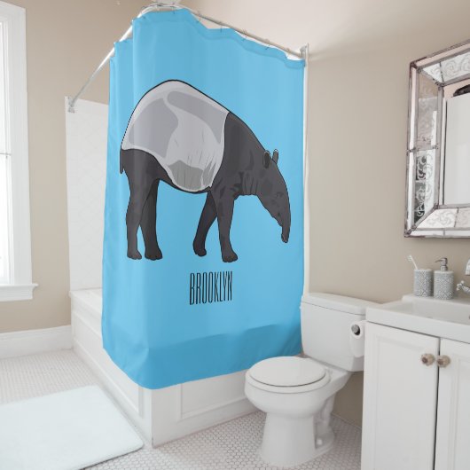 Rideaux De Douche Dessin sur Tapir (En situation)