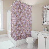 Rideaux De Douche Dessins De Diamant En Rose (En situation)