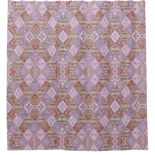 Rideaux De Douche Dessins De Diamant En Rose (Devant)