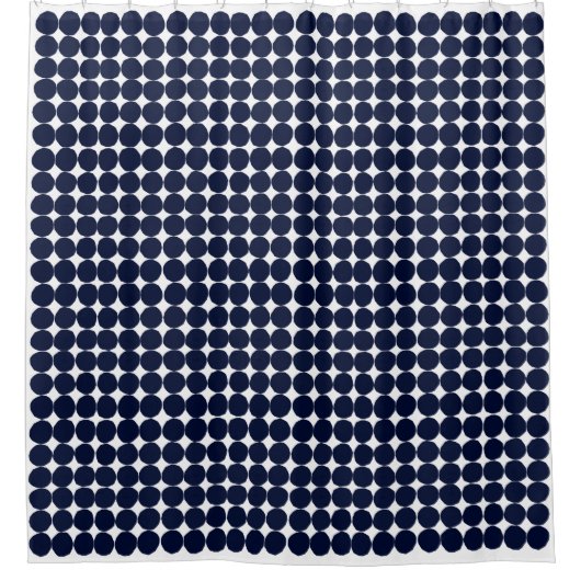 Rideaux De Douche Dessous de verre moderne à pois noir et blanc (Devant)