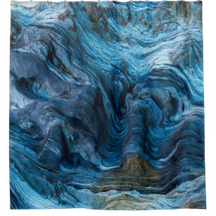 Rideaux De Douche Détail d'une roche avec des variantes de bleu. Roc