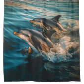 Rideaux De Douche Deux Dauphins Curieux (Devant)