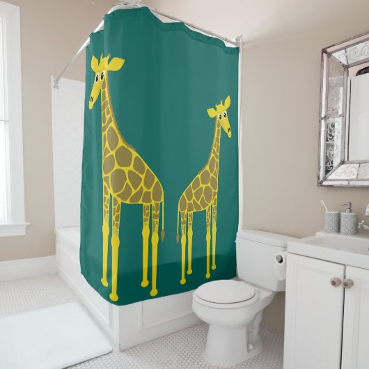 Rideaux De Douche Deux girafes (En situation)