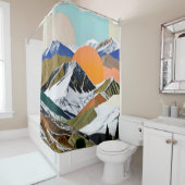 Rideaux De Douche Deux soleils se lèvent (En situation)