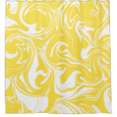 Rideaux De Douche Déversement - Citron jaune et blanc (Devant)