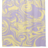 Rideaux De Douche Déversement - Pastel Jaune et Violet (Devant)