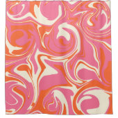 Rideaux De Douche Déversement - rose, orange et crème (Devant)