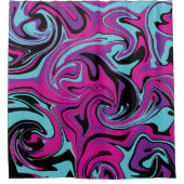 Rideaux De Douche Déversement - rose, violet, bleu et noir (Devant)