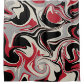 Rideaux De Douche Déversement - Rouge, gris, noir et blanc os (Devant)