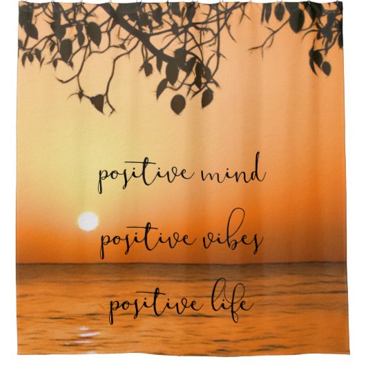 Rideaux De Douche Devis de vue mer du coucher de soleil tropical (Devant)