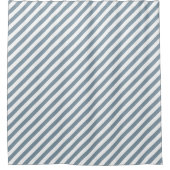 Rideaux De Douche Diagonal blue and white stripes pattern (Devant)