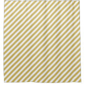Rideaux De Douche Diagonal golden yellow and white stripes pattern (Devant)