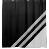 Rideaux De Douche Diagonale géométrique moderne noir (Devant)