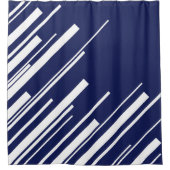 Rideaux De Douche Diagonales - Bleu et Blanc (Devant)